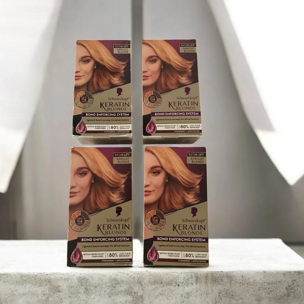 SCHWARZKOPF | Keratin Color Permanent Hair Dye, Apricot Blonde (4)